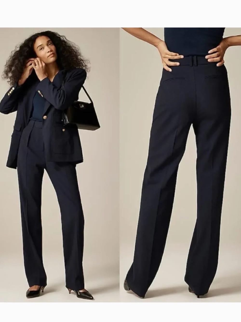 NWT J. Crew Black Portia Pant in Italian Bi-Stretch Wool Blend Size 6